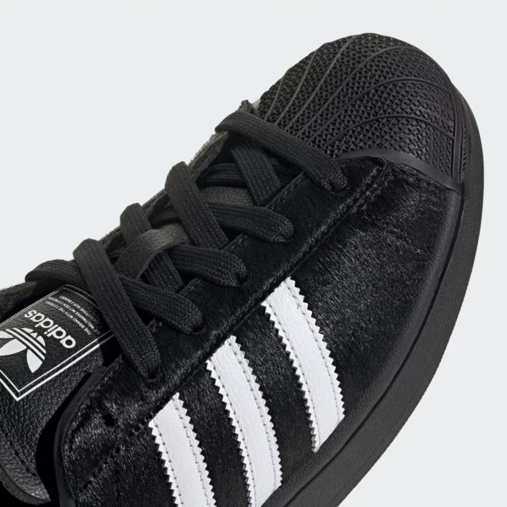 Adidas Superstar II Black Leather Pony Hair Sneakers Womens 8 - Picture 8 of 8